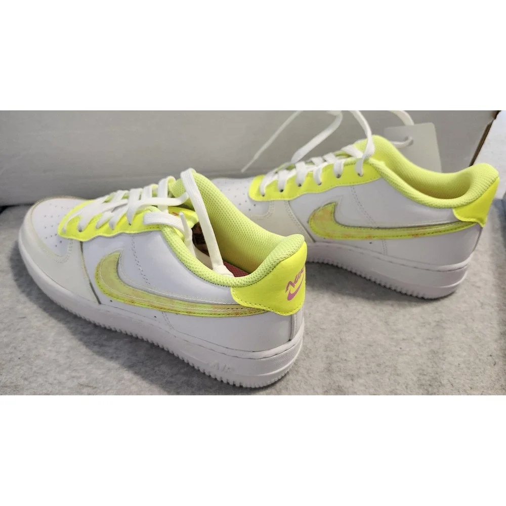 Nike Air Force 1 LV8 Shoes Youth Size 6.5Y White Volt Multi Color DV1680 100 New